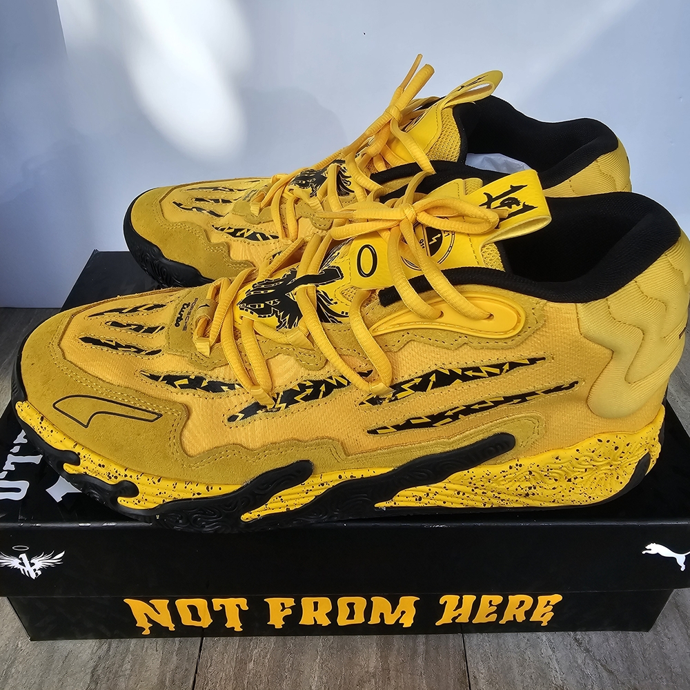 Yellow and Black Puma Porsche DeMelo Sneakers